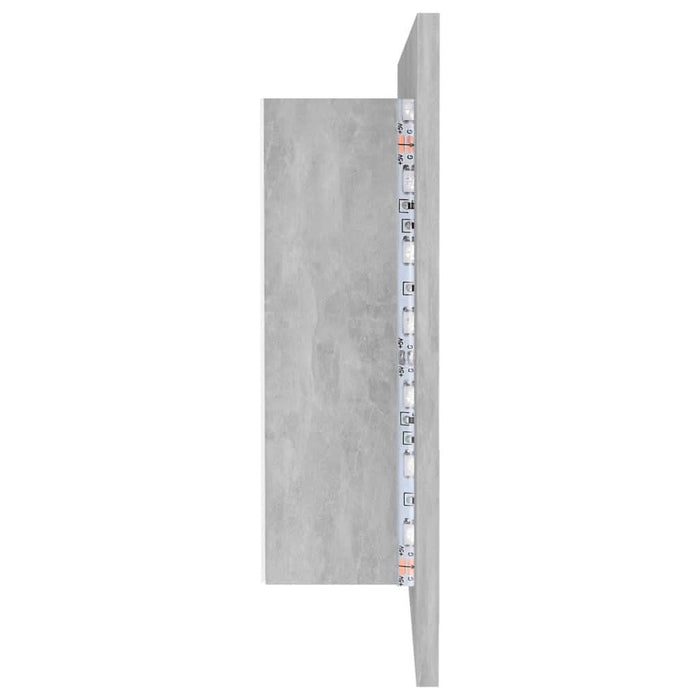Dulap de baie cu oglindă & LED, gri beton, 90x12x45 cm acril - WALTI WALTI