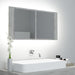 Dulap de baie cu oglindă & LED, gri beton, 90x12x45 cm acril - WALTI WALTI
