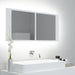 Dulap de baie cu oglindă și LED, alb, 100x12x45 cm, acril - WALTI WALTI
