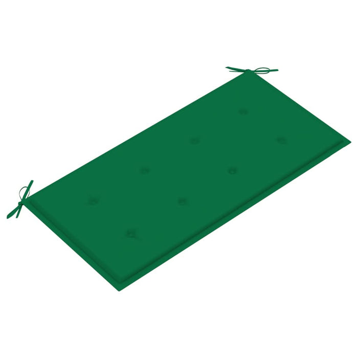 Bancă de grădină, cu pernă verde, 112 cm, lemn masiv de tec - WALTI WALTI