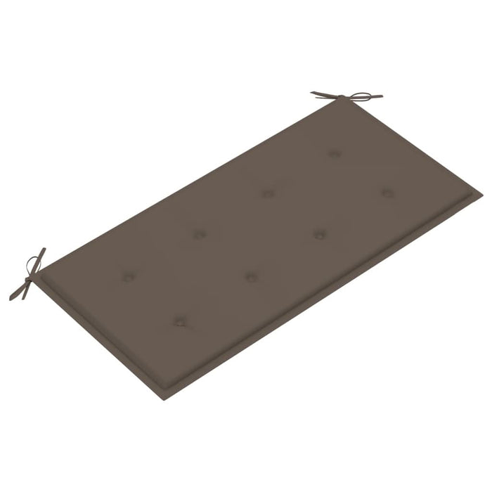 Bancă de grădină, cu pernă gri taupe, 112 cm, lemn masiv de tec - WALTI WALTI