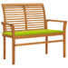 Bancă grădină, pernă verde, 112 cm, lemn masiv tec - WALTI WALTI