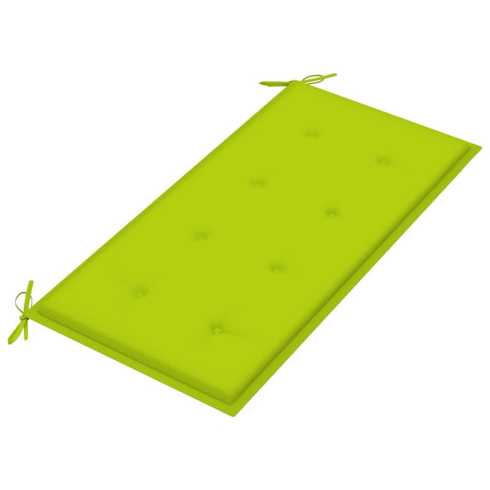 Bancă grădină, pernă verde, 112 cm, lemn masiv tec - WALTI WALTI