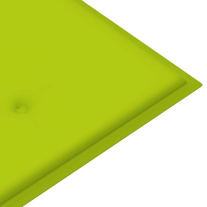 Bancă grădină, pernă verde, 112 cm, lemn masiv tec - WALTI WALTI