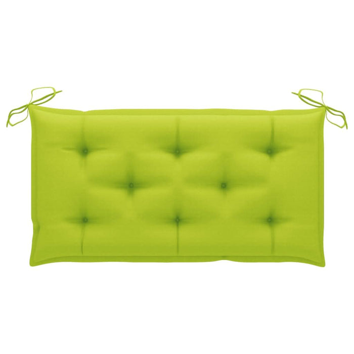 Bancă de grădină, pernă verde aprins, 112 cm, lemn masiv de tec - WALTI WALTI
