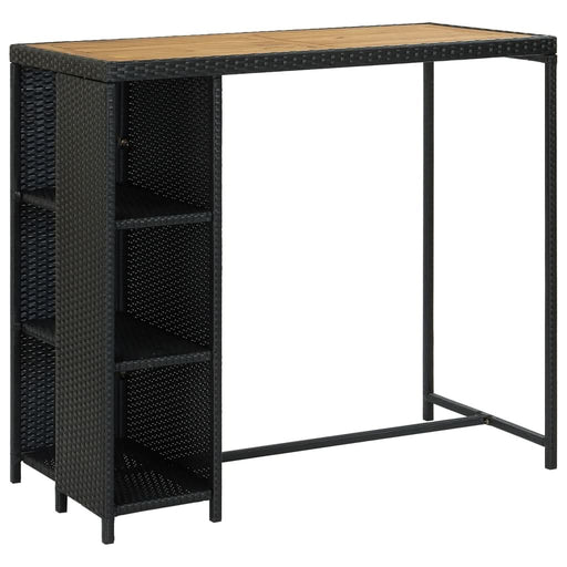 Set mobilier bar de grădină cu perne, 5 piese, negru, poliratan - WALTI WALTI