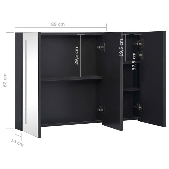 Dulap de baie cu oglindă și LED, 89x14x62 cm - WALTI WALTI