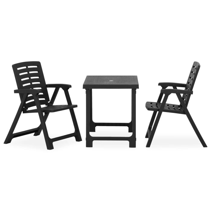 Set mobilier bistro pliabil, 3 piese, gri, plastic - WALTI WALTI