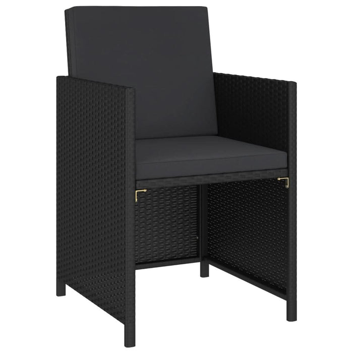 Set mobilier de exterior cu perne, 6 piese, negru, poliratan - WALTI WALTI