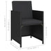 Set mobilier de exterior cu perne, 6 piese, negru, poliratan - WALTI WALTI