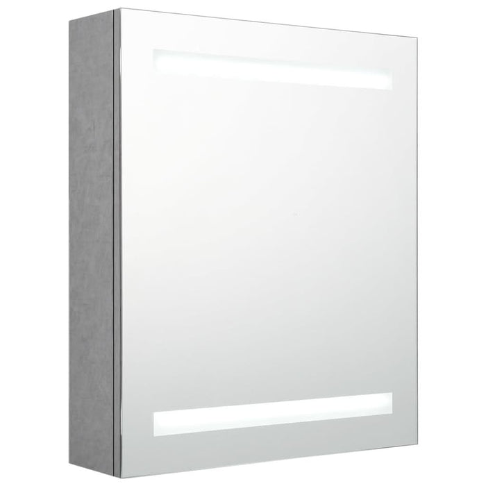 Dulap de baie cu oglindă și LED, gri beton, 50x14x60 cm - WALTI WALTI