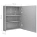 Dulap de baie cu oglindă și LED, gri beton, 50x14x60 cm - WALTI WALTI