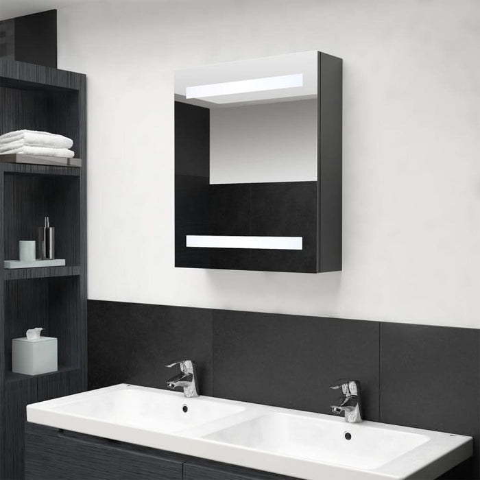 Dulap de baie cu oglindă și LED-uri, gri, 50x14x60 cm - WALTI WALTI