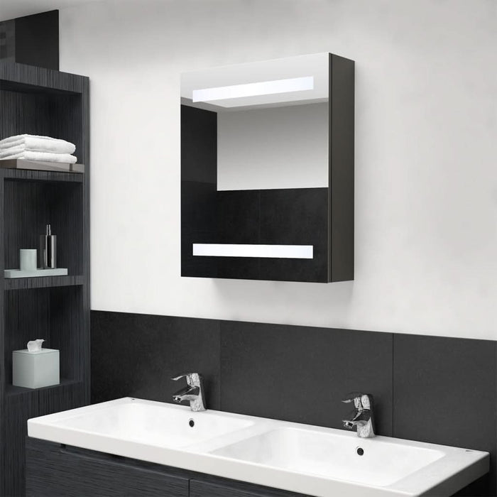 Dulap de baie cu oglindă și LED, antracit, 50x14x60 cm - WALTI WALTI