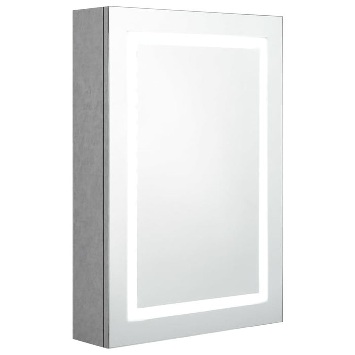 Dulap de baie cu oglindă și LED, gri beton, 50x13x70 cm - WALTI WALTI