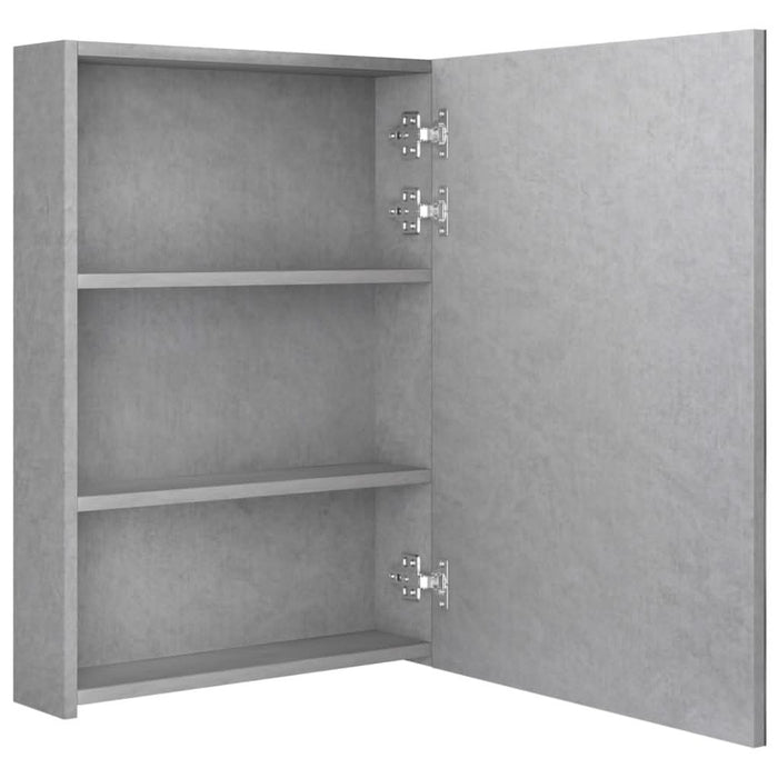 Dulap de baie cu oglindă și LED, gri beton, 50x13x70 cm - WALTI WALTI