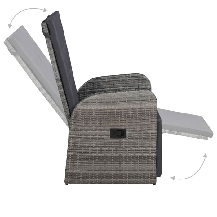 Set de masă pentru grădină, 3 piese, gri - WALTI WALTI