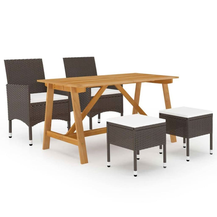 Set de masă pentru grădină, 5 piese, maro - WALTI WALTI