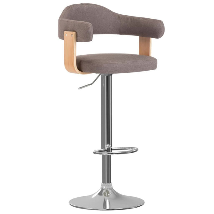 Scaune de bar 2 buc. gri taupe lemn curbat și material textil - WALTI WALTI