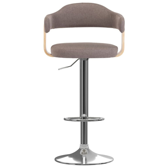 Scaune de bar 2 buc. gri taupe lemn curbat și material textil - WALTI WALTI