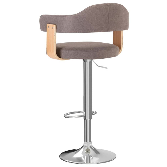 Scaune de bar 2 buc. gri taupe lemn curbat și material textil - WALTI WALTI