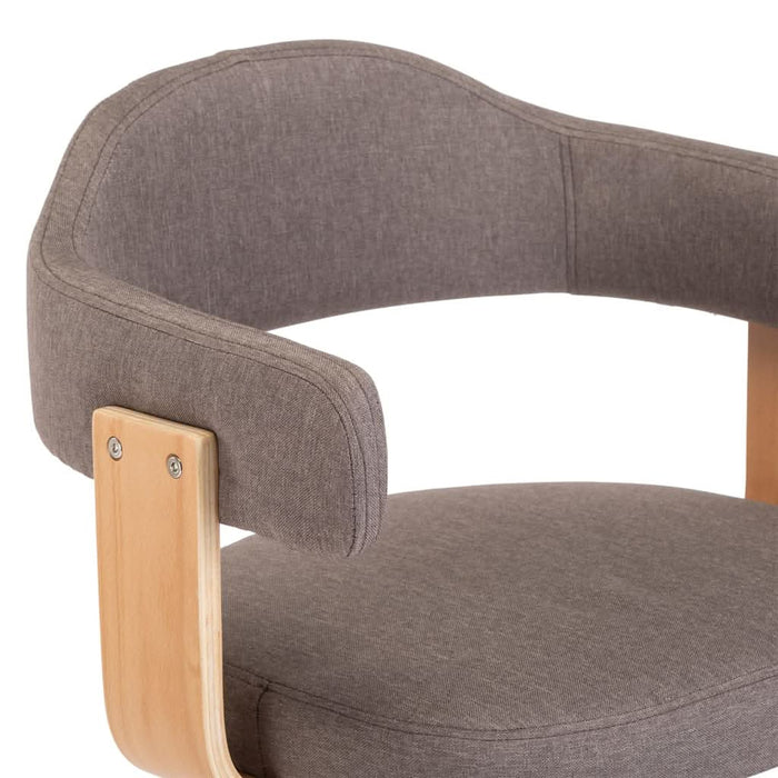 Scaune de bar 2 buc. gri taupe lemn curbat și material textil - WALTI WALTI