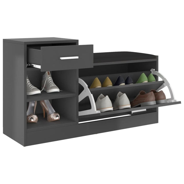 Banchetă pantofar, gri, 94,5x31x57 cm, lemn prelucrat - WALTI WALTI