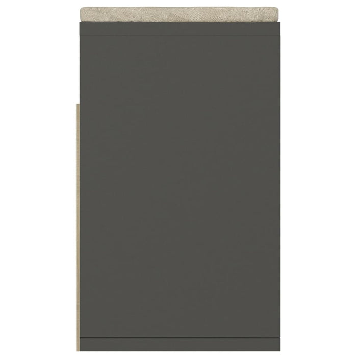 Banchetă pantofar cu pernă, gri, 104x30x49 cm, lemn prelucrat - WALTI WALTI