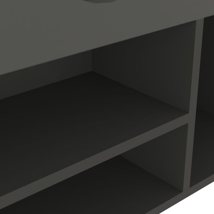 Banchetă pantofar cu pernă, gri, 104x30x49 cm, lemn prelucrat - WALTI WALTI