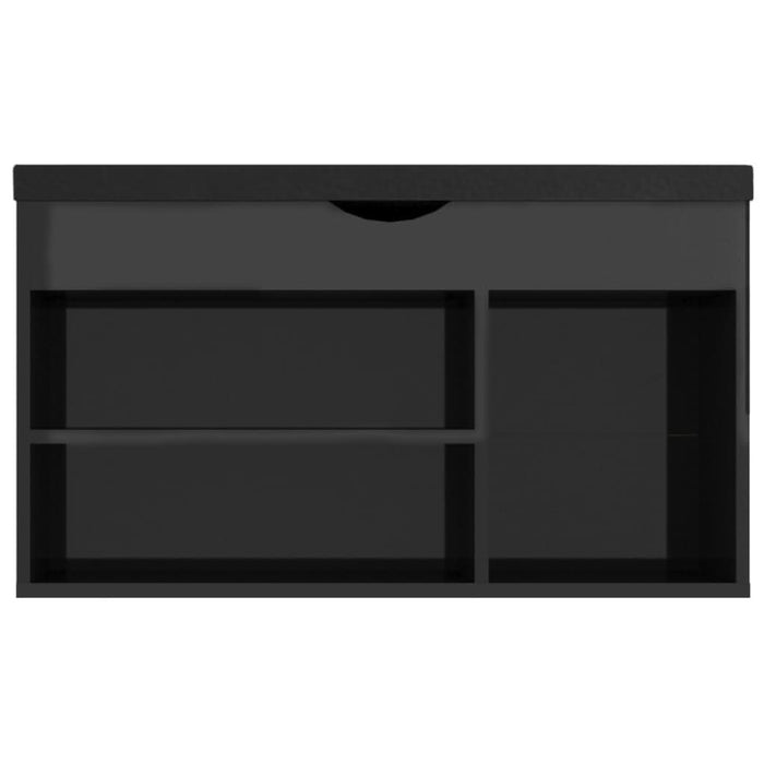 Pantofar cu pernă, negru extralucios 80x30x47cm, lemn prelucrat - WALTI WALTI