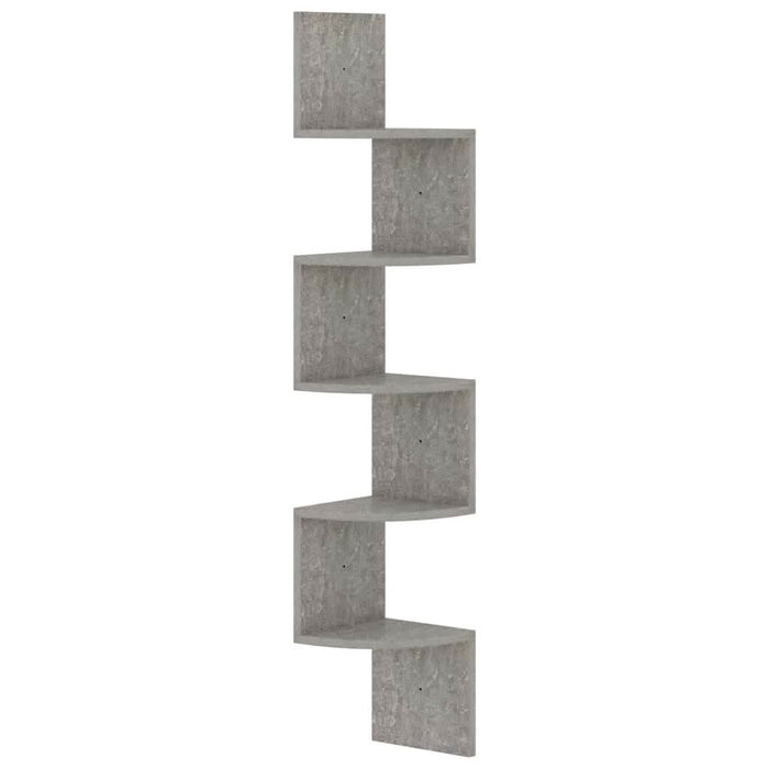 Raft de perete de colț, gri beton, 19x19x123 cm, lemn prelucrat - WALTI WALTI