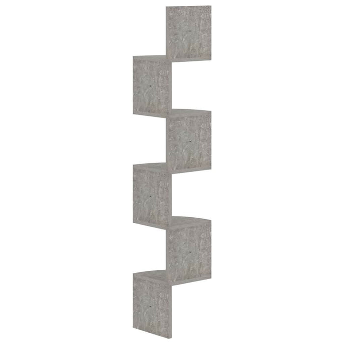 Raft de perete de colț, gri beton, 19x19x123 cm, lemn prelucrat - WALTI WALTI