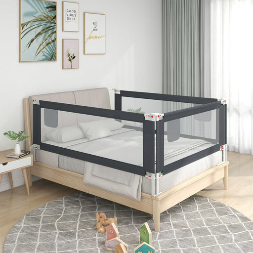 Balustradă de protecție pat copii, gri închis, 160x25 cm textil - WALTI