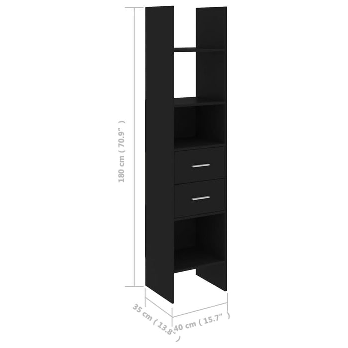 Bibliotecă, negru, 40x35x180 cm, PAL - WALTI WALTI