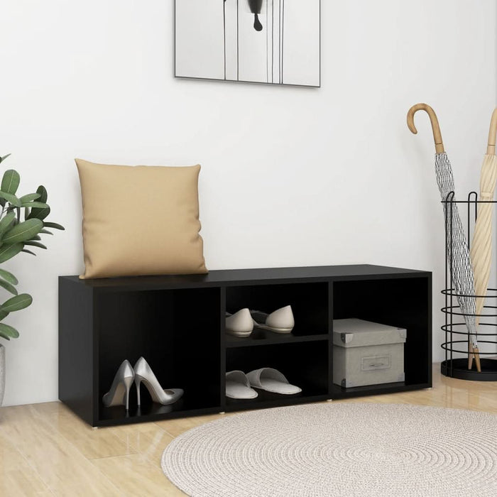 Banca depozitare pentru pantofi, negru, 105x35x35 cm, PAL - WALTI WALTI