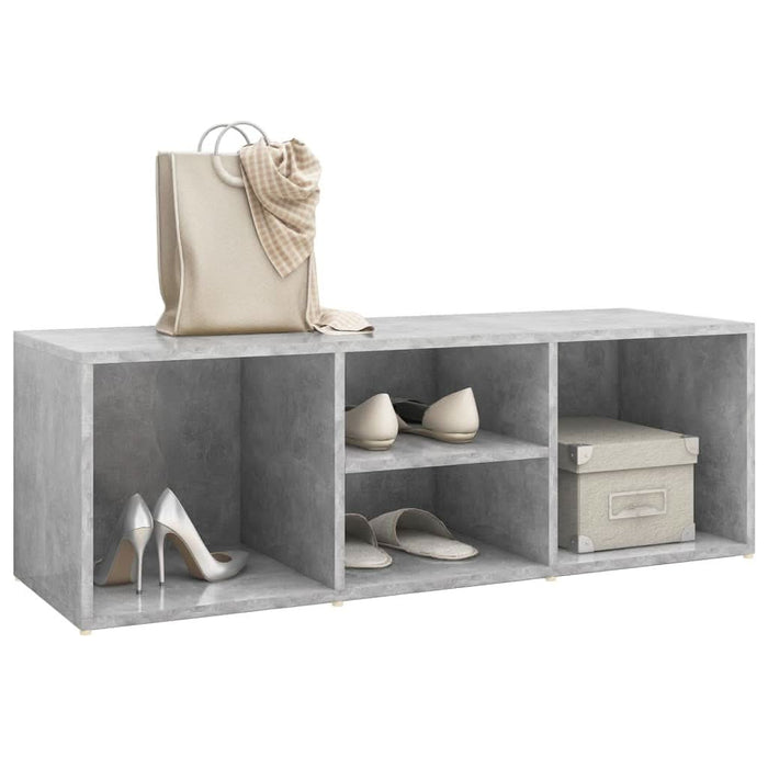Bancă depozitare pentru pantofi, gri beton, 105x35x35 cm, PAL - WALTI WALTI