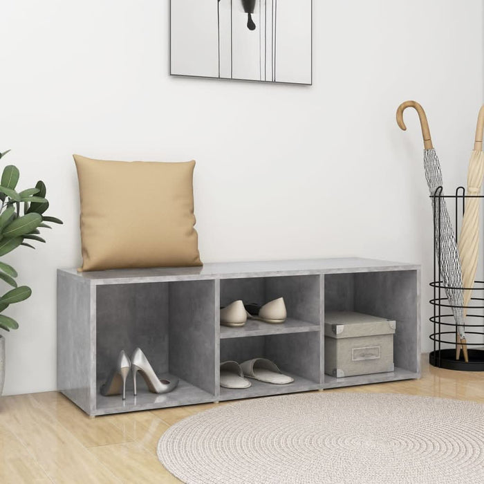 Bancă depozitare pentru pantofi, gri beton, 105x35x35 cm, PAL - WALTI WALTI