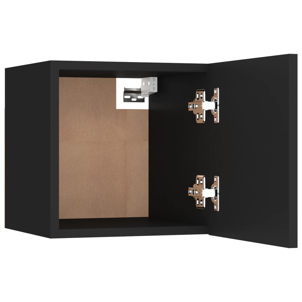 Dulap TV montaj pe perete, negru, 30,5x30x30 cm - WALTI