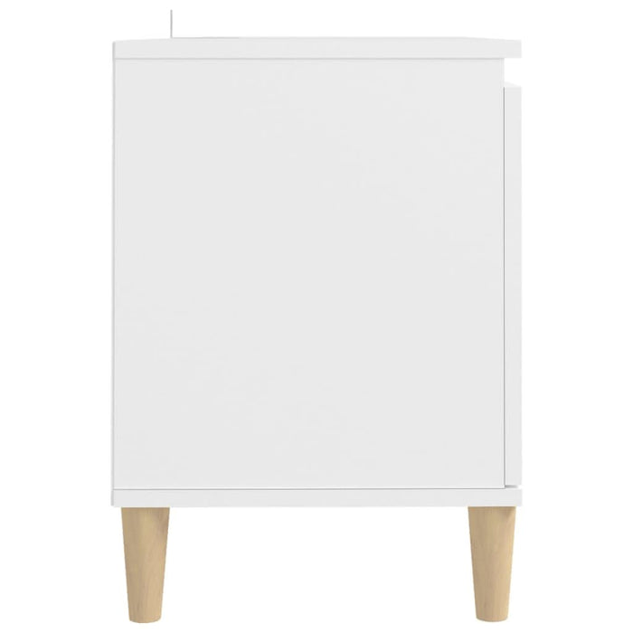 Comodă TV cu picioare din lemn masiv, alb, 103,5x35x50 cm - WALTI WALTI