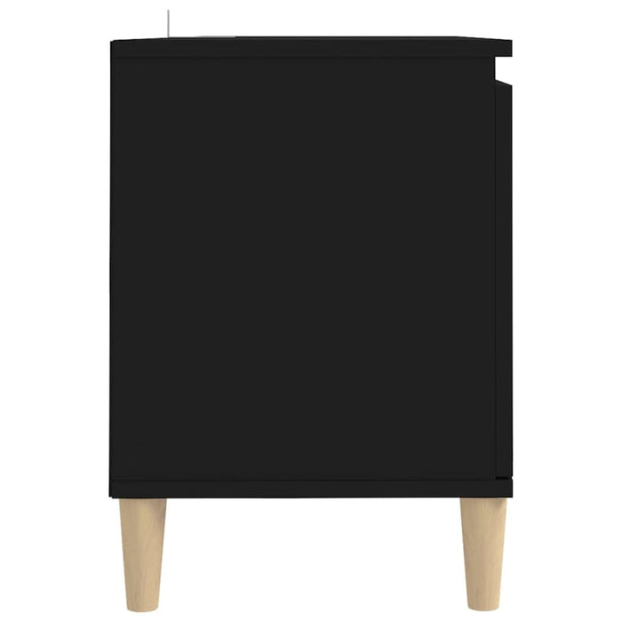 Comodă TV, picioare lemn masiv, negru, 103,5x35x50 cm - WALTI WALTI