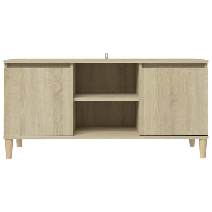 Comodă TV, picioare lemn masiv, stejar sonoma, 103,5x35x50 cm - WALTI WALTI