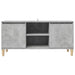 Comodă TV, picioare lemn masiv, gri beton, 103,5x35x50 cm - WALTI WALTI