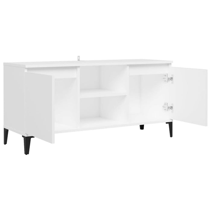 Comodă TV cu picioare metalice, alb, 103,5x35x50 cm - WALTI WALTI