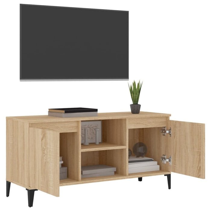 Comodă TV cu picioare metalice, stejar sonoma, 103,5x35x50 cm - WALTI WALTI