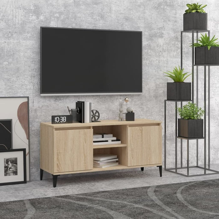 Comodă TV cu picioare metalice, stejar sonoma, 103,5x35x50 cm - WALTI WALTI