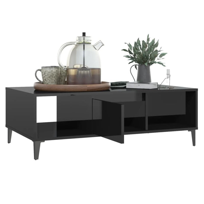 Măsuță de cafea, negru extralucios, 103,5x60x35 cm, PAL - WALTI WALTI