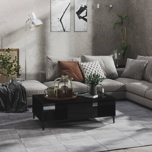 Măsuță de cafea, negru extralucios, 103,5x60x35 cm, PAL - WALTI WALTI