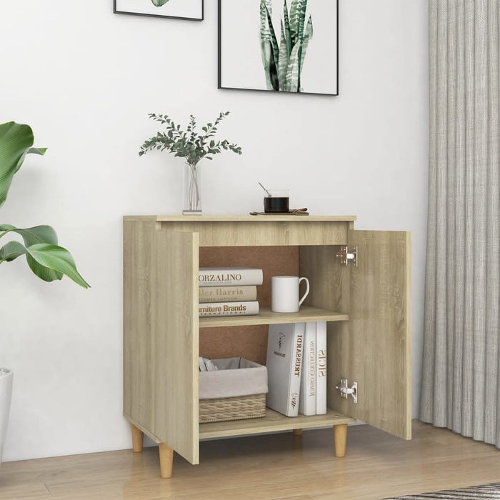 Servantă picioare din lemn masiv stejar sonoma 60x35x70 cm PAL - WALTI WALTI