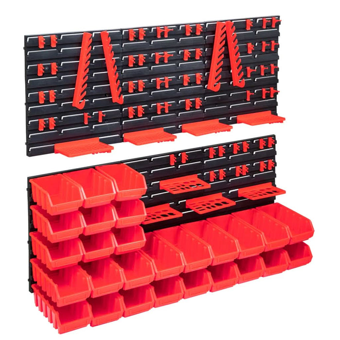 Set cutii depozitare 103 piese cu panouri de perete, roșu&negru - WALTI WALTI