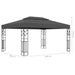 Pavilion cu acoperiș dublu&șiruri de lumini LED,antracit, 3x4 m - WALTI WALTI